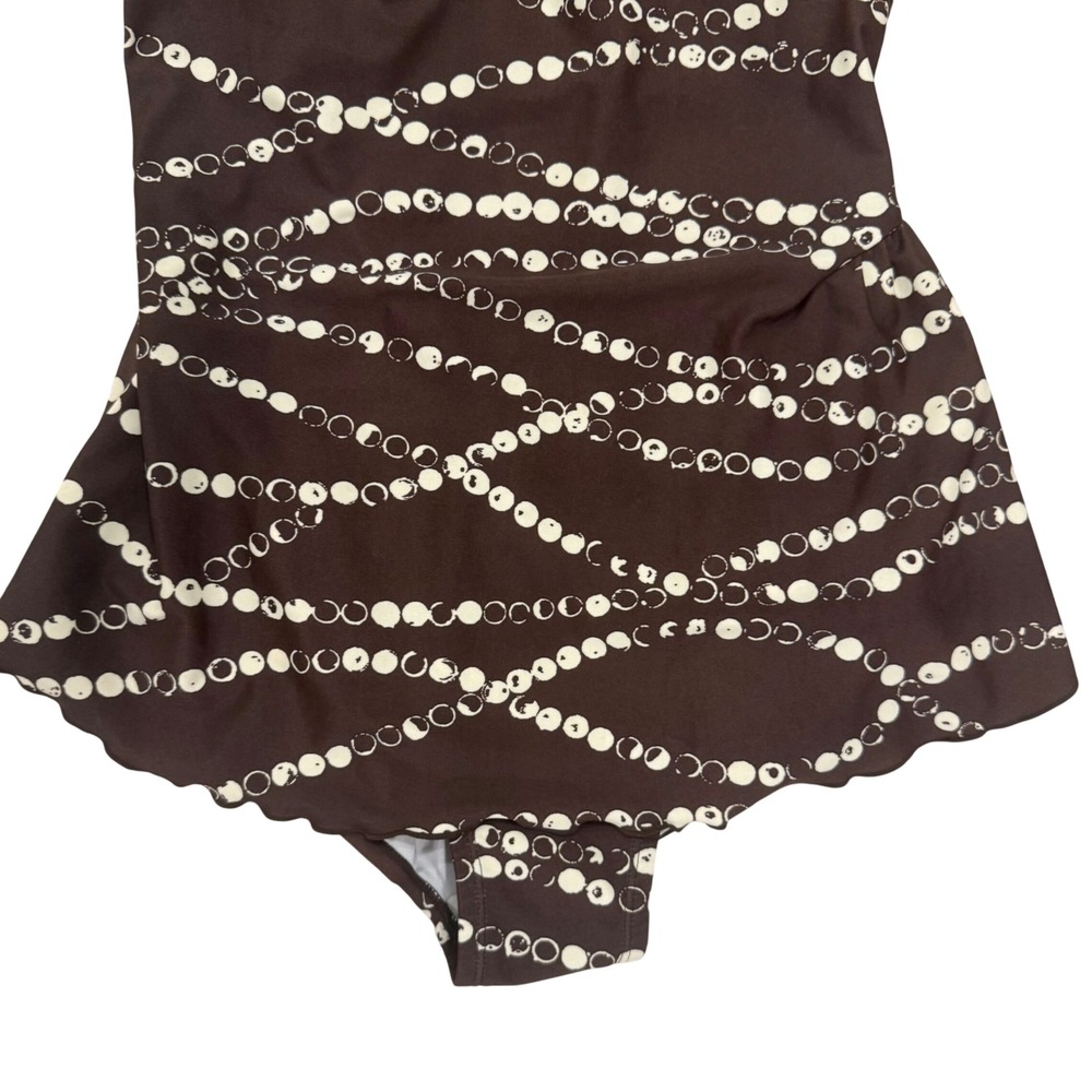 Jantzen Classics 2000s Swimdress One Piece Swimsuit Size 14 Brown Cream NWT - Picture 13 of 16